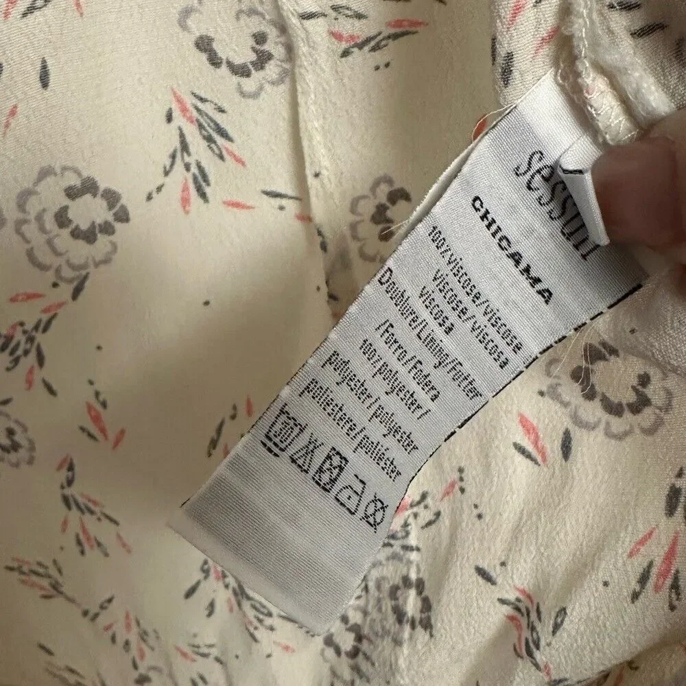 Sessun Chicama cross over dress, printed viscose crepe - sz XS‎ EUC